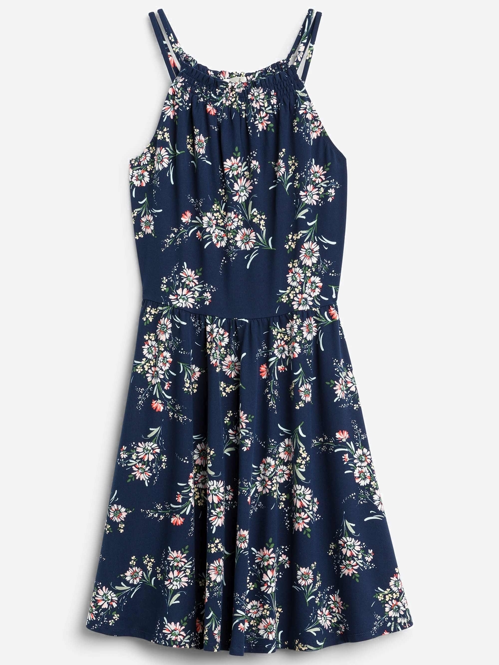 Nine Britton Lulu Navy Floral Mini Dress with Pink & White Blooms Size MP